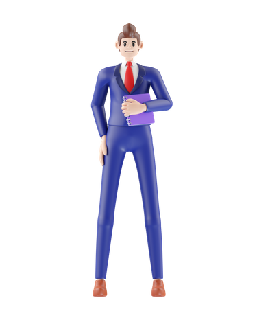 Businessman holding book  3D Illustration