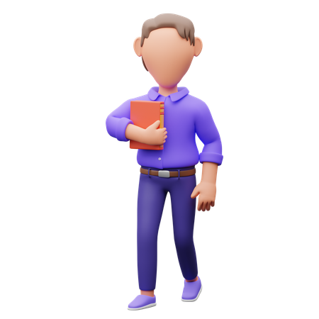 Businessman Holding Book  3D Illustration