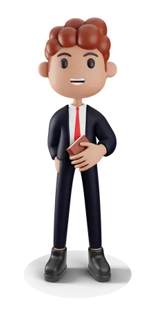 Businessman holding book 3D Illustration