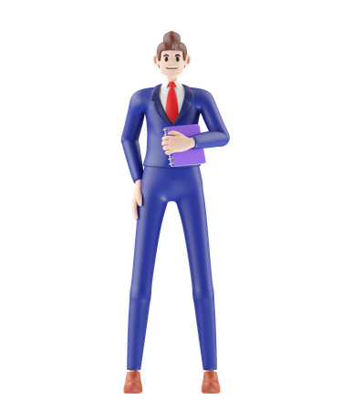 Businessman holding book  3D Illustration