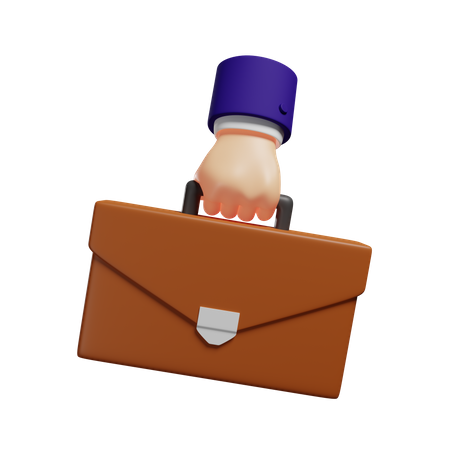 Businessman holding briefcase  3D Illustration