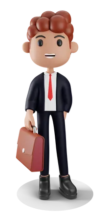 Businessman holding briefcase  3D Illustration