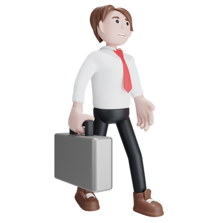 Businessman holding briefcase  3D Illustration