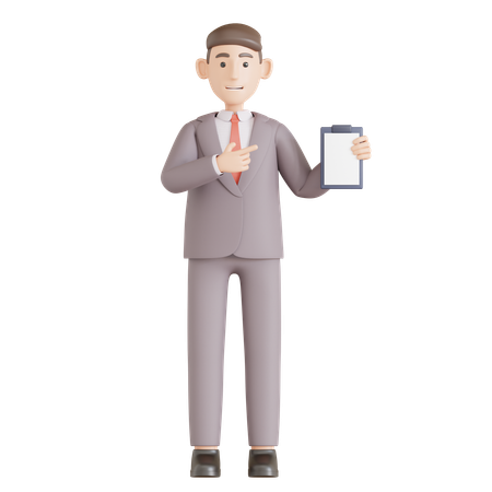 Businessman holding clipboard  3D Icon