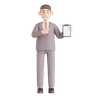 businessman holding clipboard symbol