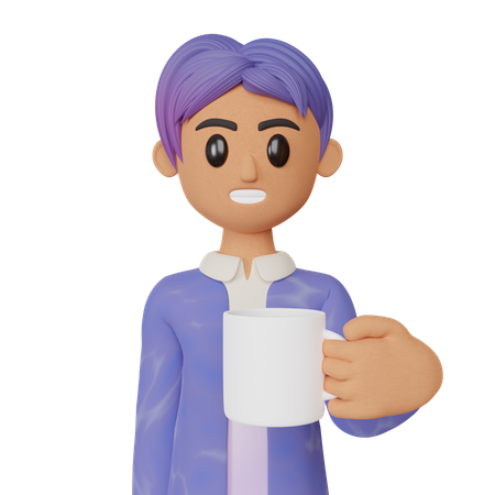 Businessman holding cup  3D Icon
