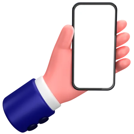 Businessman holding hand a smartphone hand gesture  3D Icon