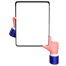 3d hand hold tablet illustration
