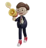 Businessman holding megaphone