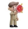 Businessman holding megaphone