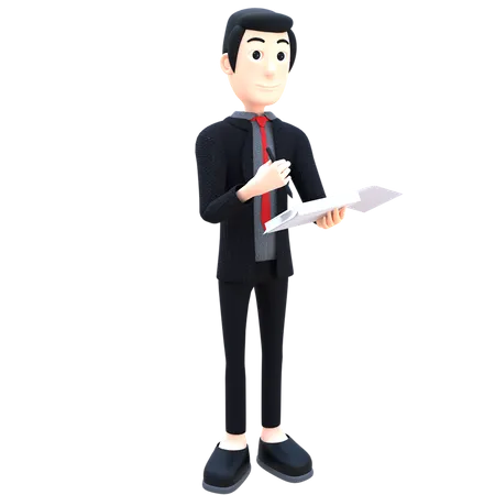 Businessman holding tablet  3D Illustration