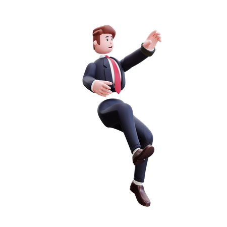 Businessman in air  3D Illustration