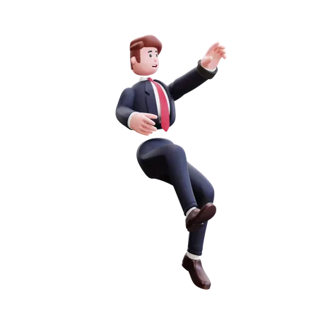 Businessman in air  3D Illustration