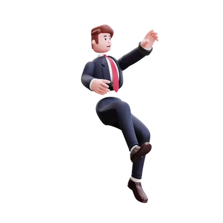 Businessman in air 3D Illustration