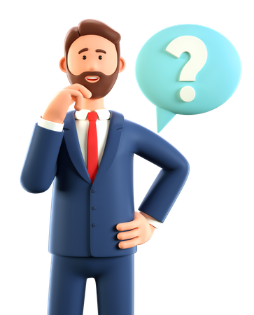 Businessman in doubt  3D Icon