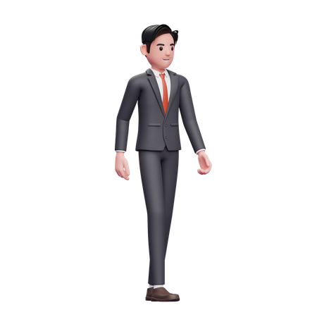 Businessman in formal suit walking 3D Illustration