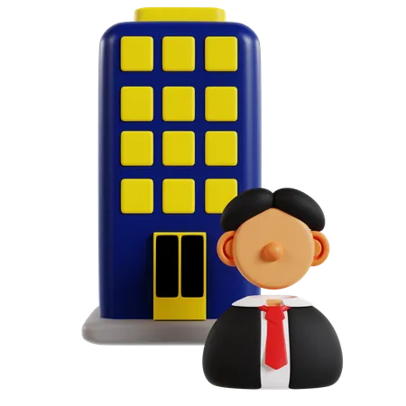 Businessman in office  3D Icon