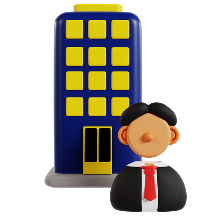 Businessman in office  3D Icon