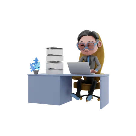 Businessman in office  3D Illustration