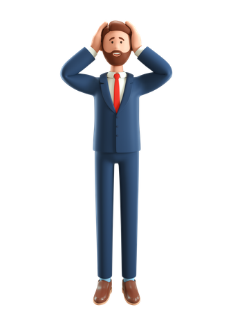 Businessman in panic  3D Icon