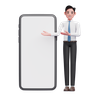 3d presenting phone illustration