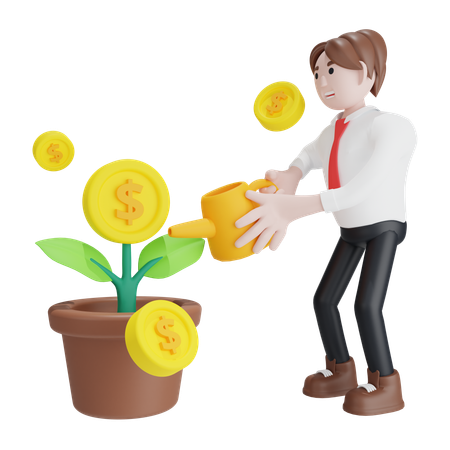 Businessman investing  3D Icon