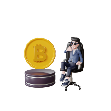 Businessman Investing In Bitcoin  3D Illustration