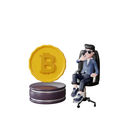 Businessman Investing In Bitcoin  3D Illustration