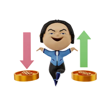 Businessman investing in stocks  3D Illustration