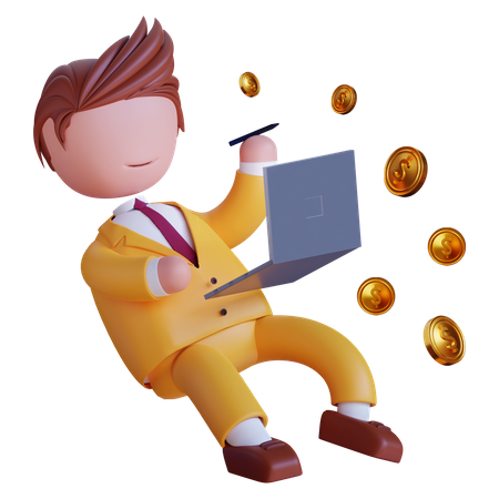 Businessman investing money  3D Icon