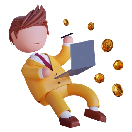 Businessman investing money  3D Icon