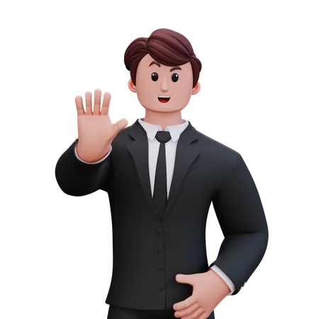 Businessman Is Alerting  3D Illustration