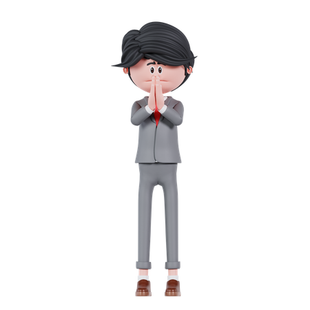 Businessman Is Apologizing  3D Icon
