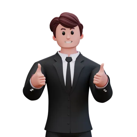 Businessman Is Asking Questions  3D Illustration