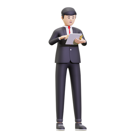 Businessman Is Checking The Report  3D Icon