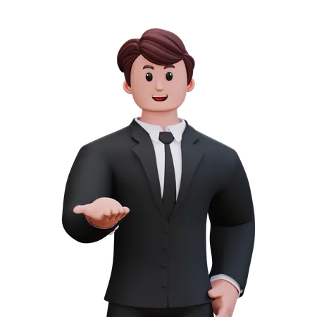 Businessman Is Explaining  3D Illustration
