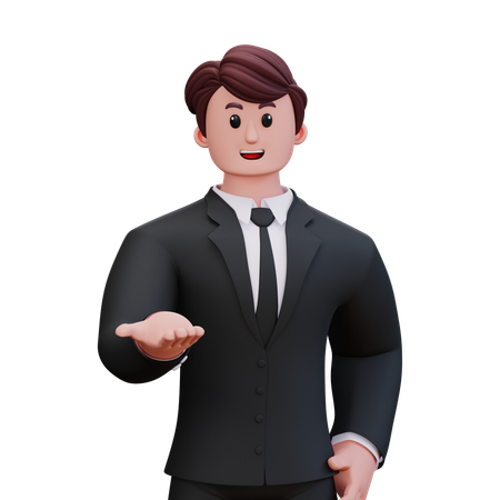 Businessman Is Explaining  3D Illustration