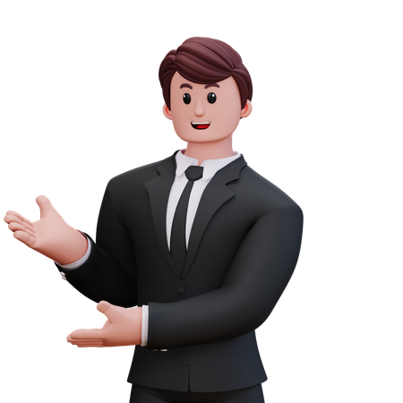 Businessman Is Giving Direction  3D Icon