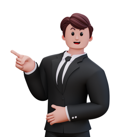 Businessman Is Giving Direction  3D Icon