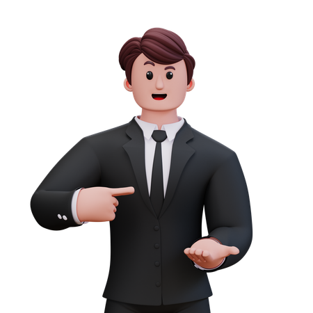 Businessman Is Giving Direction  3D Icon