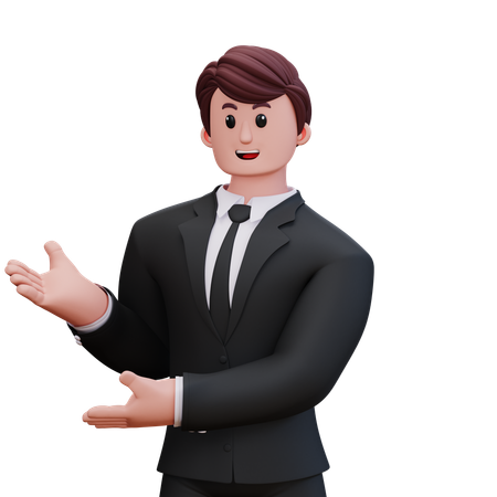 Businessman Is Giving Direction  3D Illustration