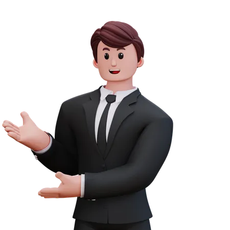 Businessman Is Giving Direction  3D Illustration