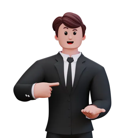 Businessman Is Giving Direction  3D Illustration