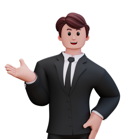 Businessman Is Giving Presentation  3D Illustration