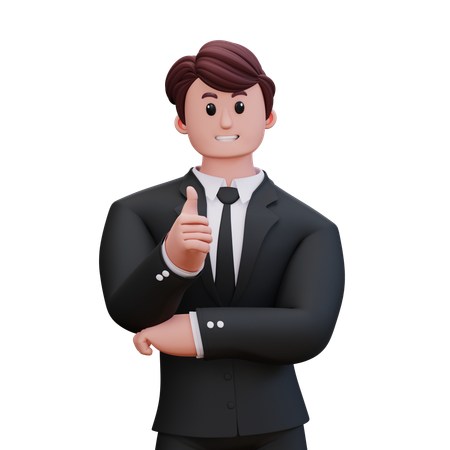 Businessman Is Giving Thumbs Up  3D Illustration