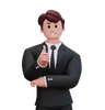 Businessman Is Giving Thumbs Up