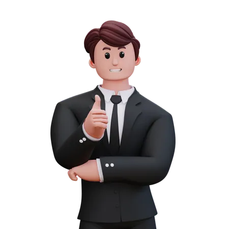 Businessman Is Giving Thumbs Up  3D Illustration