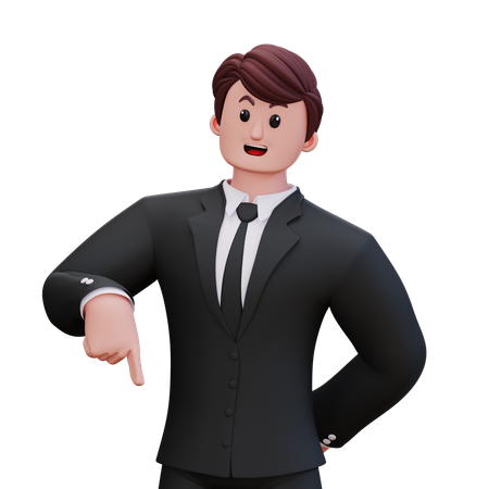 Businessman Is Guiding  3D Illustration