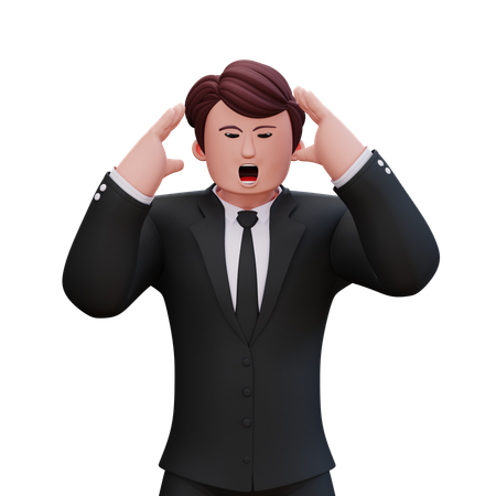 Businessman Is Irritated  3D Illustration