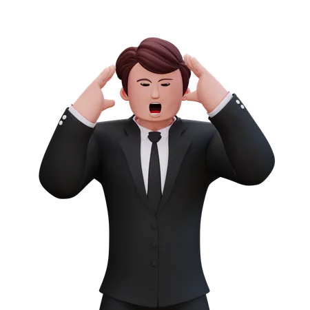 Businessman Is Irritated  3D Illustration